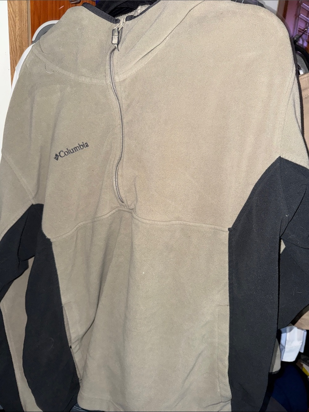 Columbia Two-Tone 1/4-Zip Fleece Pullover - Tan & Black